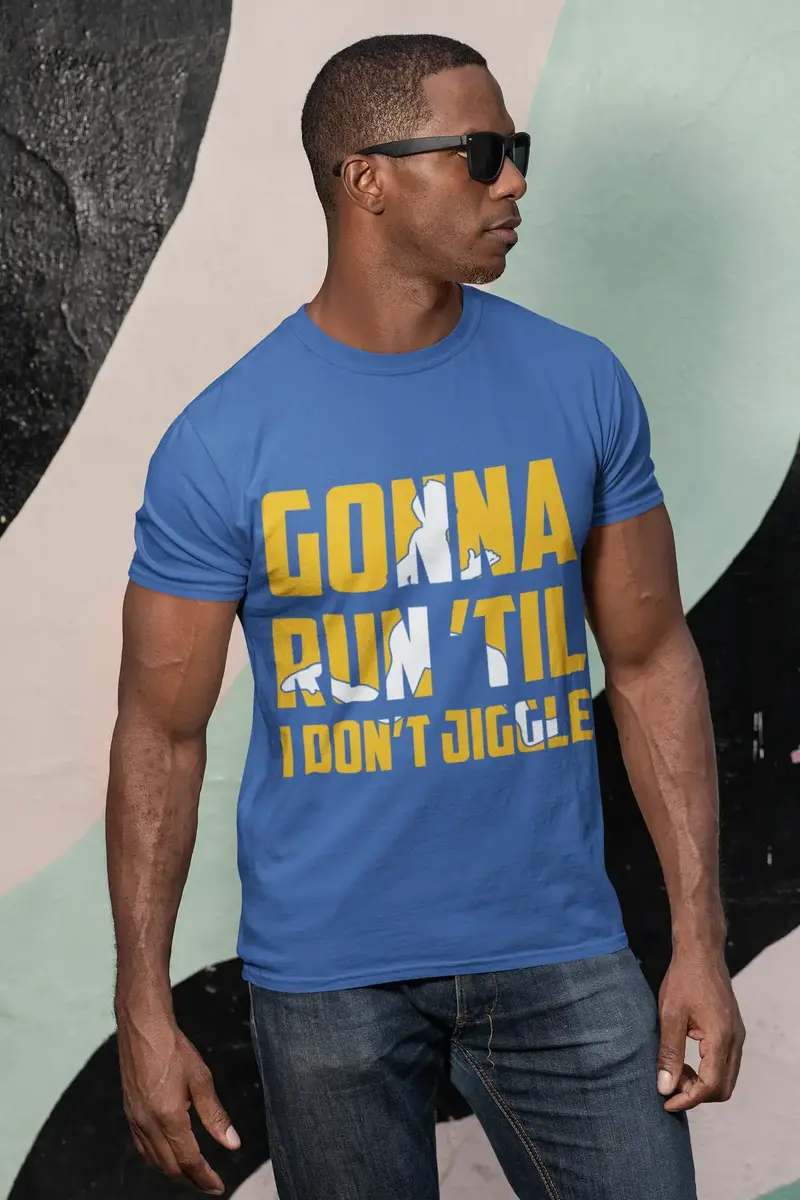 Ultrabasic Men's Novelty T-Shirt Gonna Run Till I Don't Jiggle - Funny Runner Tee Shirt 1