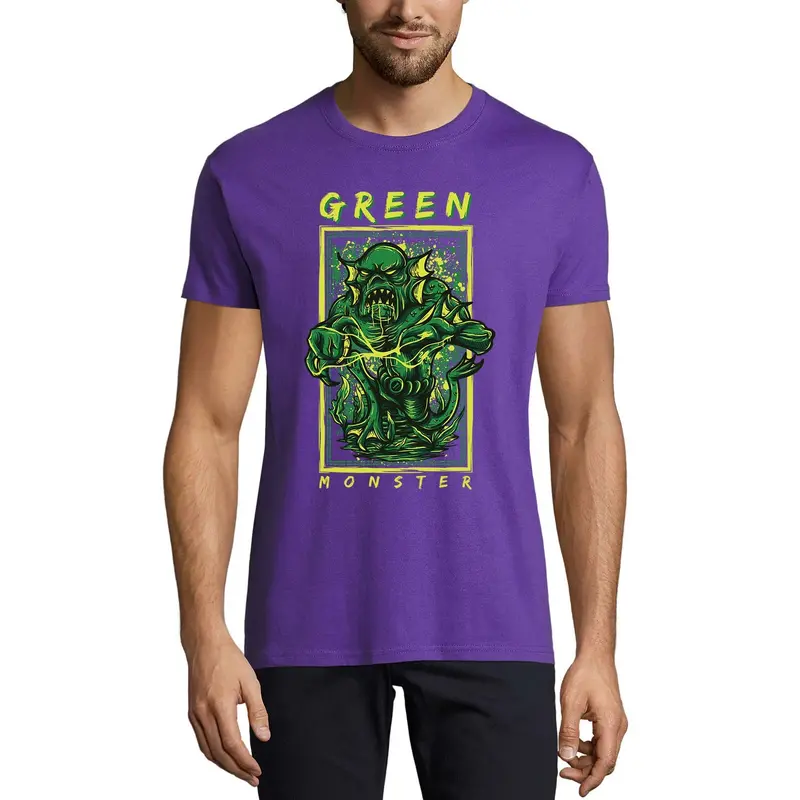 Ultrabasic Men's Novelty T-Shirt Green Monster - Scary Short Sleeve Tee Shirt 1
