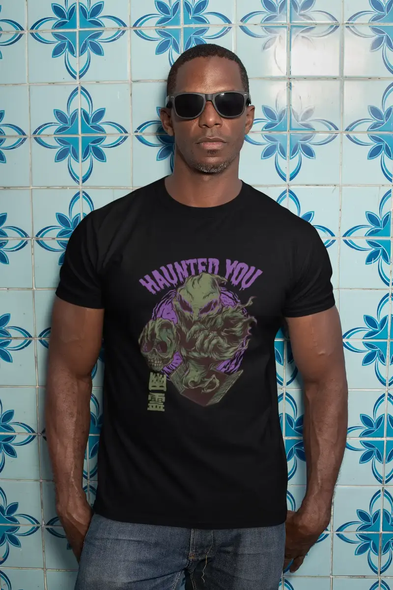 Ultrabasic Men's Novelty T-Shirt Haunted You - Scary Short Sleeve Tee Shirt 1