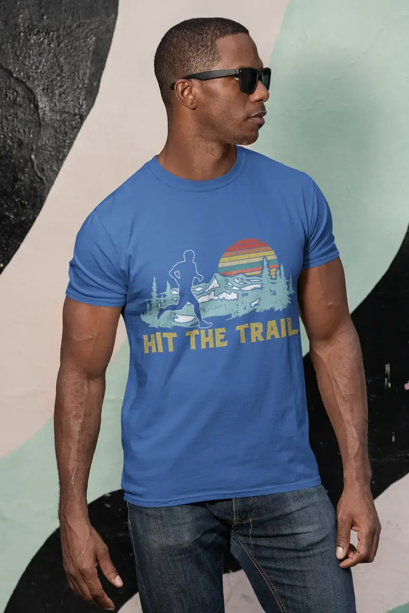 Ultrabasic Men's Novelty T-Shirt Hit The Trail - Funny Runner Tee Shirt 1