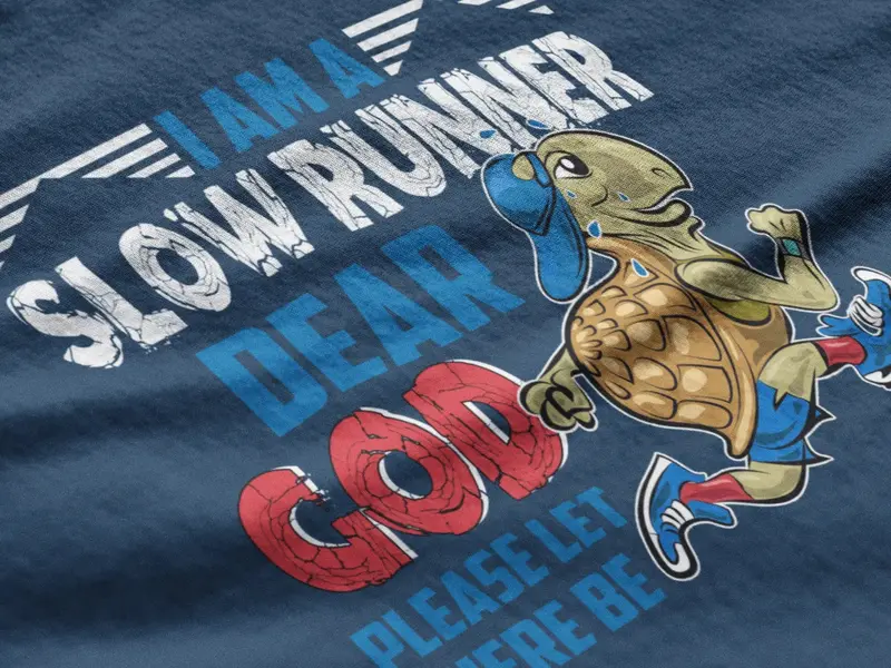 Ultrabasic Men's Novelty T-Shirt I Am A Slow Runner Dear God - Funny Runner Tee Shirt 1