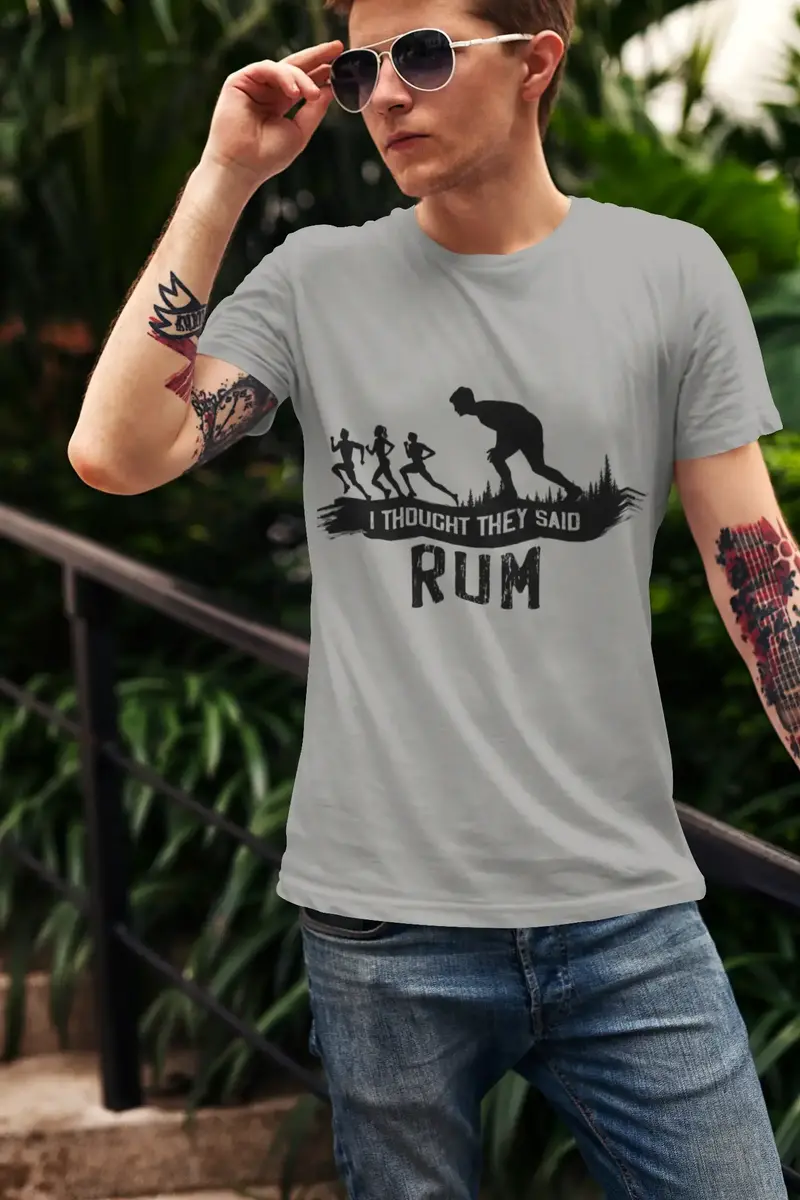 Ultrabasic Men's Novelty T-Shirt I Thought They Said Rum - Funny Run Tee Shirt For Runner 1