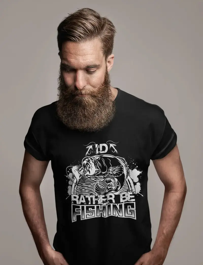 Ultrabasic Men's Novelty T-Shirt I'd Rather Be Fishing - Fisherman Tee Shirt 1