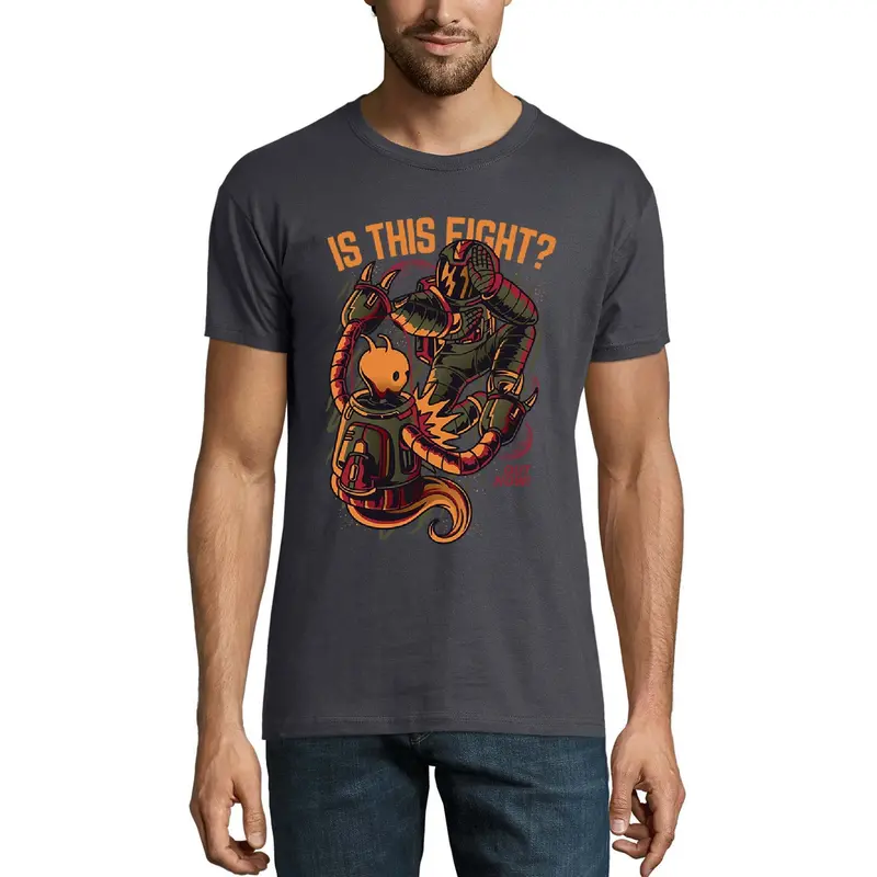 Ultrabasic Men's Novelty T-Shirt Is This Fight - Funny Robot Tee Shirt 1