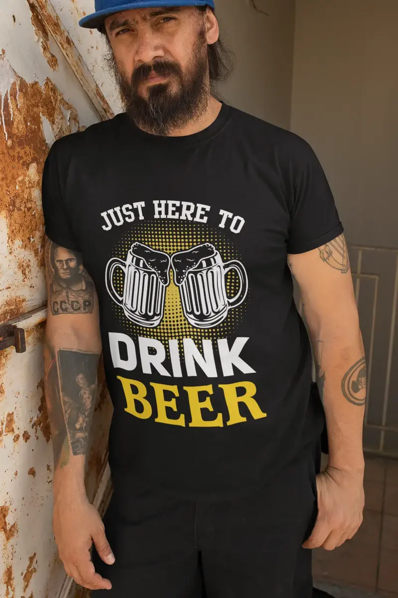 Ultrabasic Men's Novelty T-Shirt Just Here To Drink Beer - Beer Lover Tee Shirt For Men 1