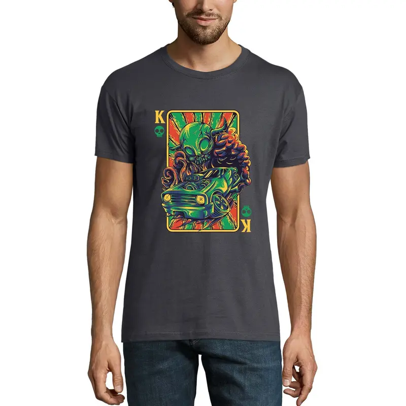 Ultrabasic Men's Novelty T-Shirt King Card - Skull Car Tee Shirt 1