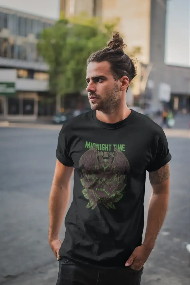 Ultrabasic Men's Novelty T-Shirt Midnight Time - Scary Tee Shirt 1