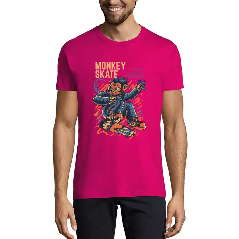 Ultrabasic Men's Novelty T-Shirt Monkey Skate - Funny Animal Tee Shirt 1