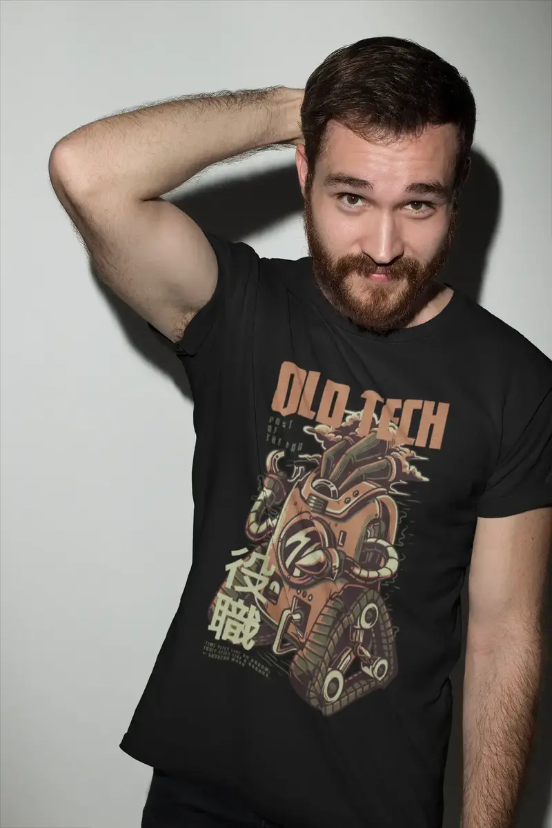 Ultrabasic Men's Novelty T-Shirt Old Tech - Funny Robot Tee Shirt 1