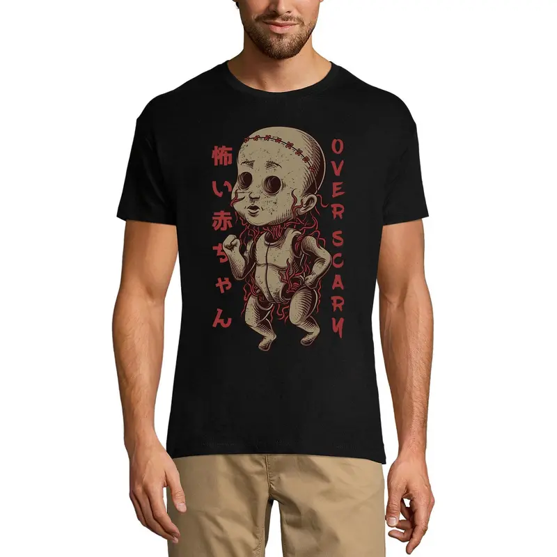 Ultrabasic Men's Novelty T-Shirt Over Scary - Scary Baby Tee Shirt 1