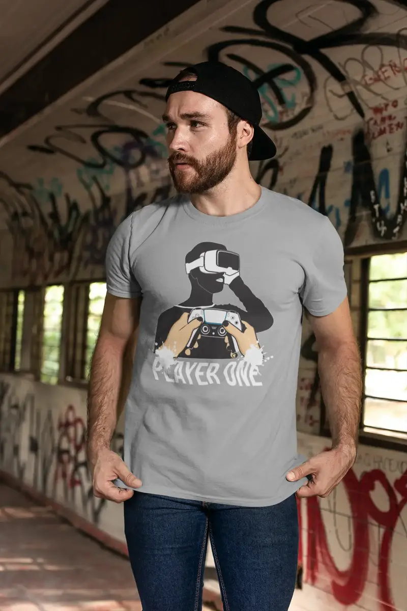 Ultrabasic Men's Novelty T-Shirt Player One Gamer - Funny Vr Gaming Tee Shirt 1