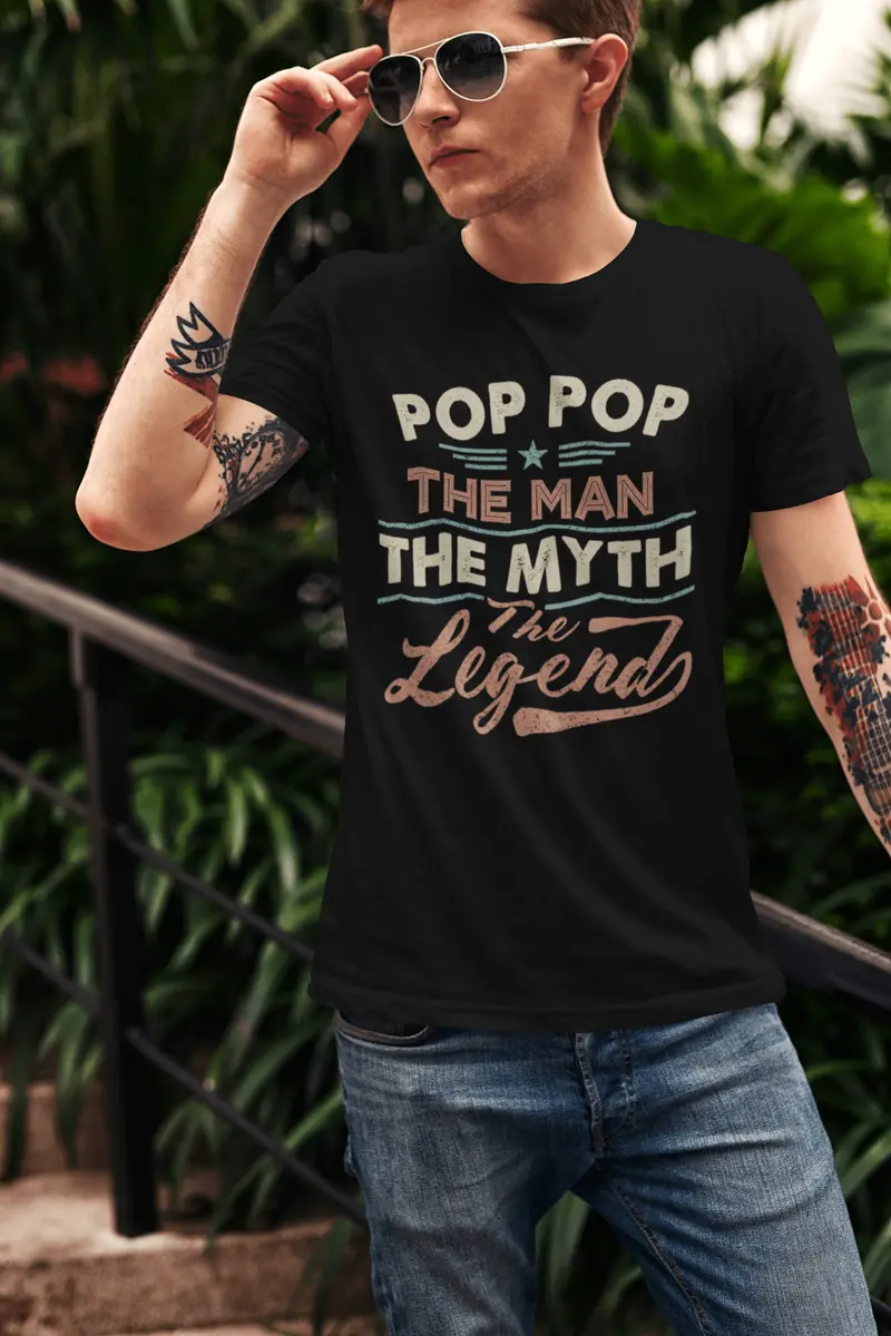 Ultrabasic Men's Novelty T-Shirt Pop Pop The Man Myth Legend Tee Shirt 1