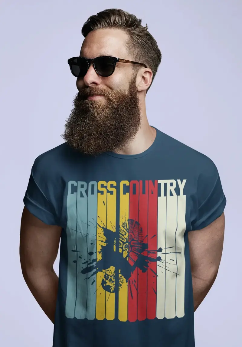 Ultrabasic Men's Novelty T-Shirt Retro Cross Country Running - Funny Runner Tee Shirt 1