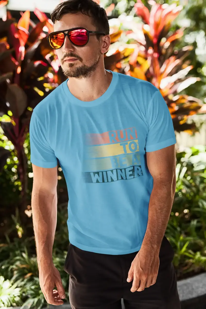 Ultrabasic Men's Novelty T-Shirt Retro Run To Be A Winner - Runner Tee Shirt 1