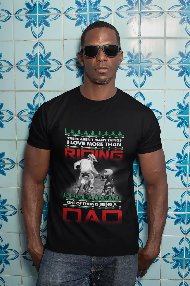 Ultrabasic Men's Novelty T-Shirt Riding Dad - Funny Biker Tee Shirt 1