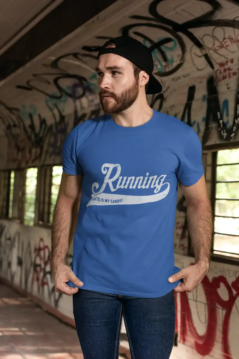 Ultrabasic Men's Novelty T-Shirt Running Late Is My Cardio - Funny Runner Tee Shirt 1