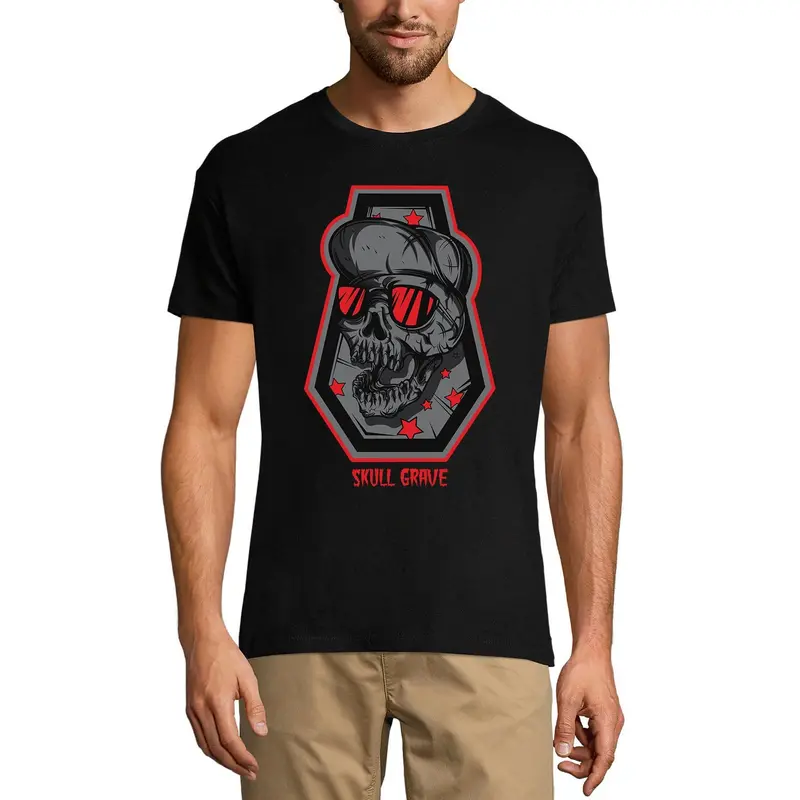 Ultrabasic Men's Novelty T-Shirt Skull Grave - Scary Short Sleeve Tee Shirt 1