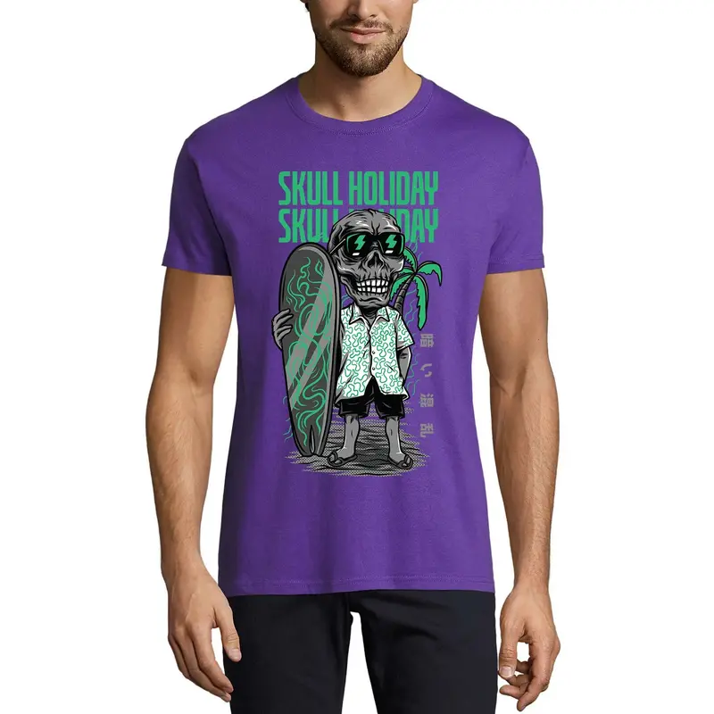 Ultrabasic Men's Novelty T-Shirt Skull Holiday - Funny Surfer Tee Shirt 1