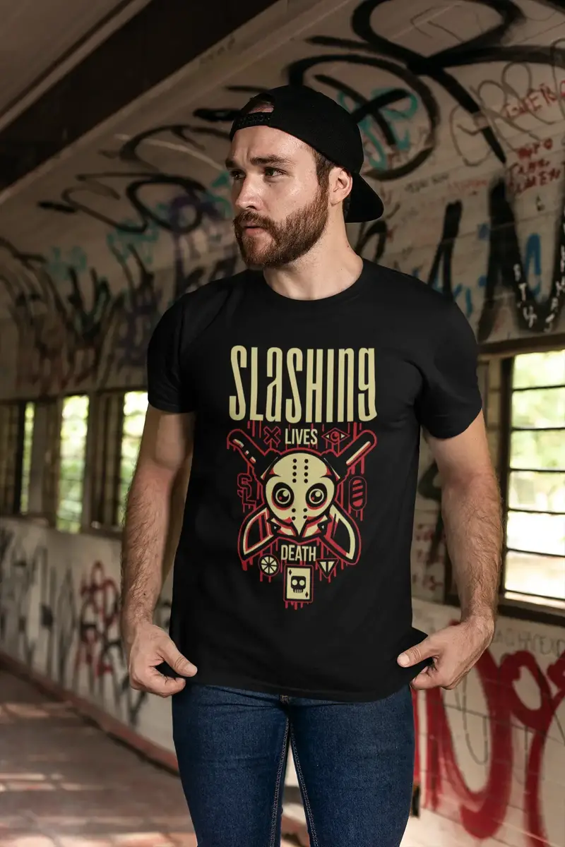 Ultrabasic Men's Novelty T-Shirt Slashing Lives Death Tee Shirt 1