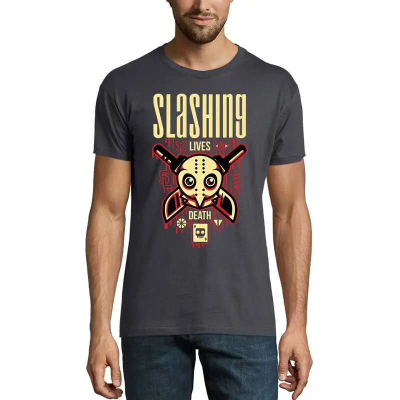 Ultrabasic Men's Novelty T-Shirt Slashing Lives Death Tee Shirt 1