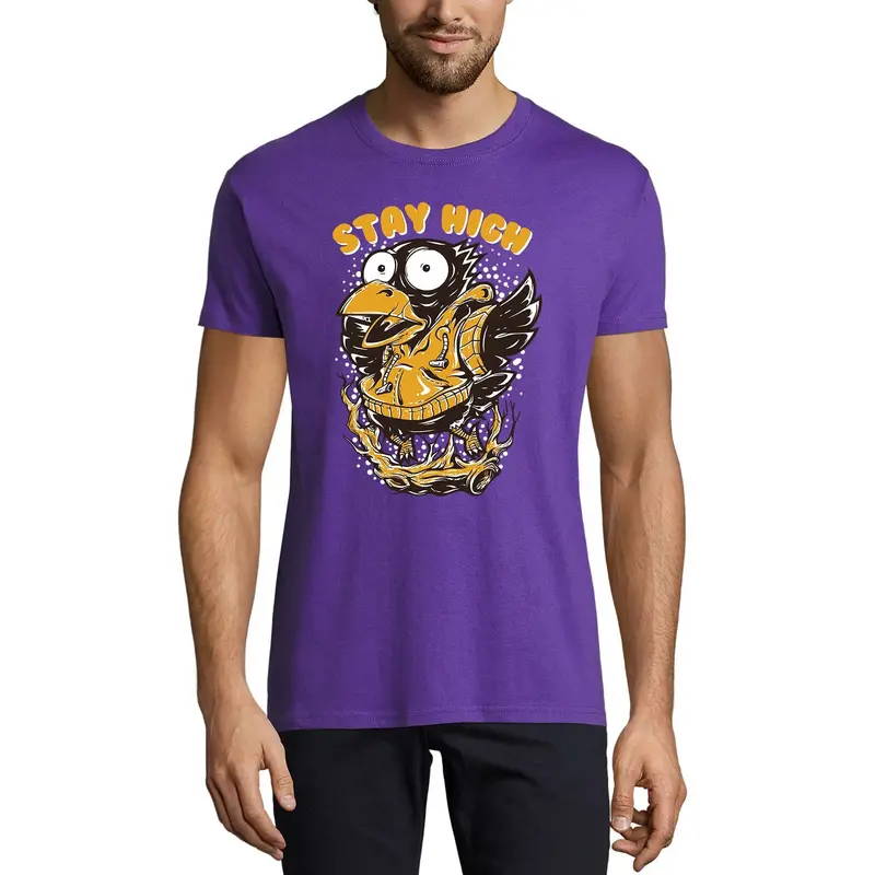 Ultrabasic Men's Novelty T-Shirt Stay High - Funny Animal Tee Shirt 1