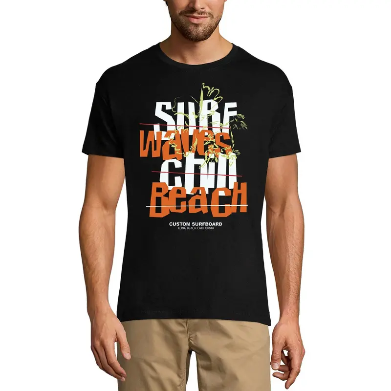 Ultrabasic Men's Novelty T-Shirt Surf Waves Chill Beach Tee Shirt 3