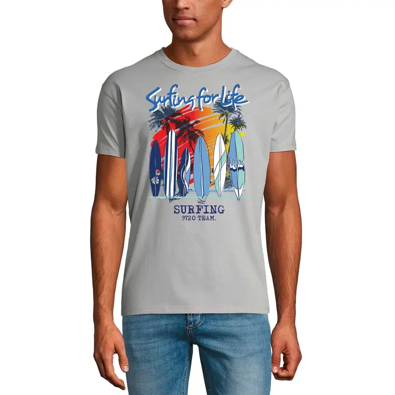 Ultrabasic Men's Novelty T-Shirt Surfing For Life - Surf Team Tee Shirt 1