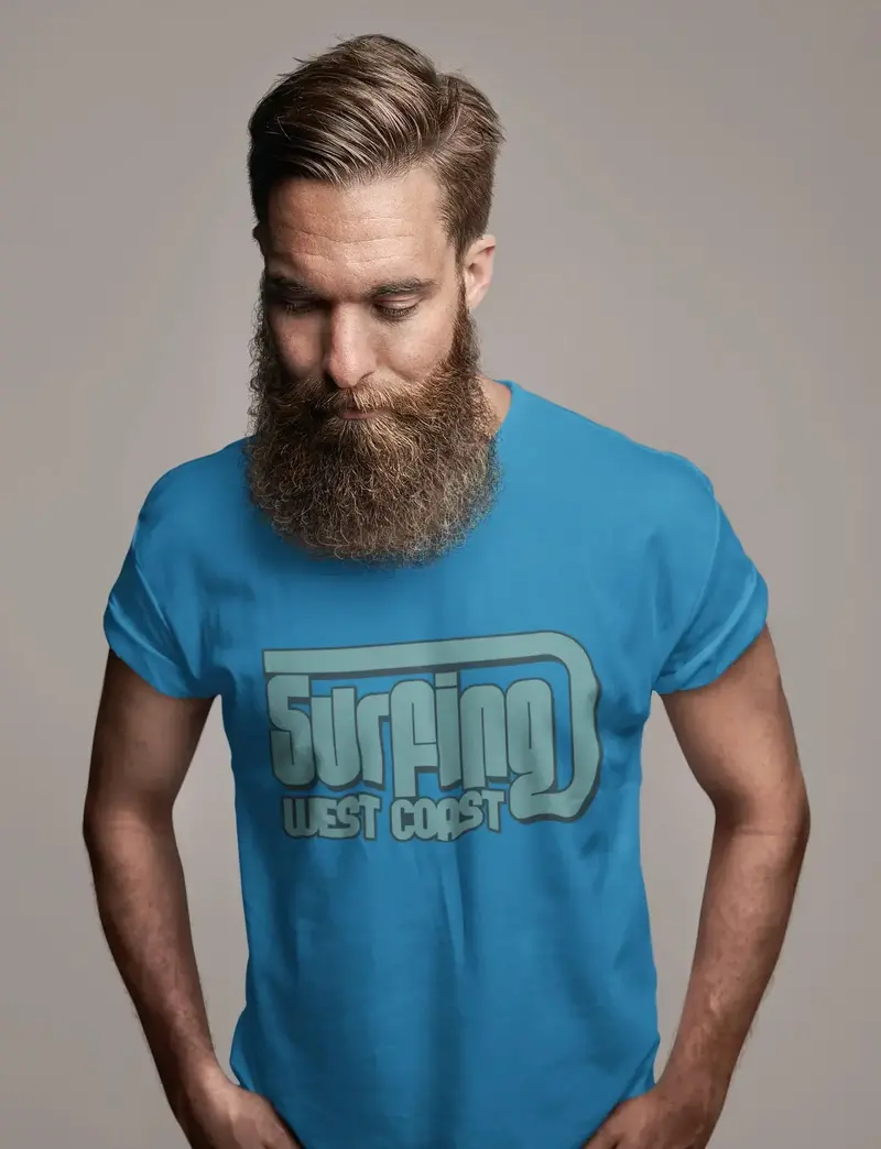 Ultrabasic Men's Novelty T-Shirt Surfing West Coast - Surf Tee Shirt 1