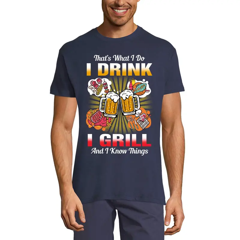 Ultrabasic Men's Novelty T-Shirt That's What I Do I Drink I Grill And I Know Things - Beer Lover Bbq Tee Shirt 2