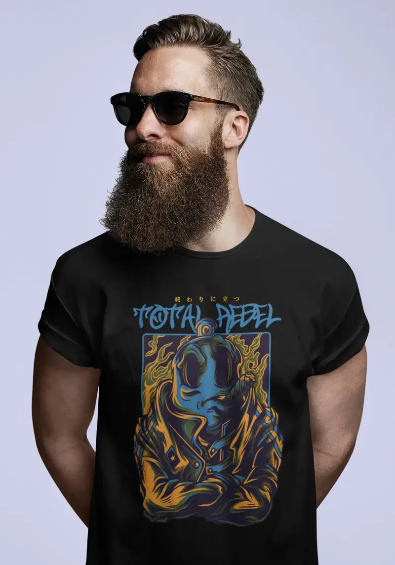 Ultrabasic Men's Novelty T-Shirt Total Rebel - Scary Monster Shirt 1