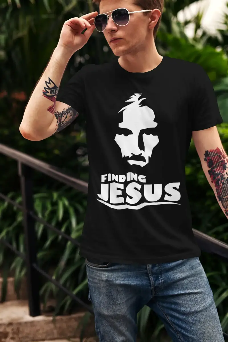 Ultrabasic Men's Religious T-Shirt Finding Jesus - Faith Bible Christ Shirt 1