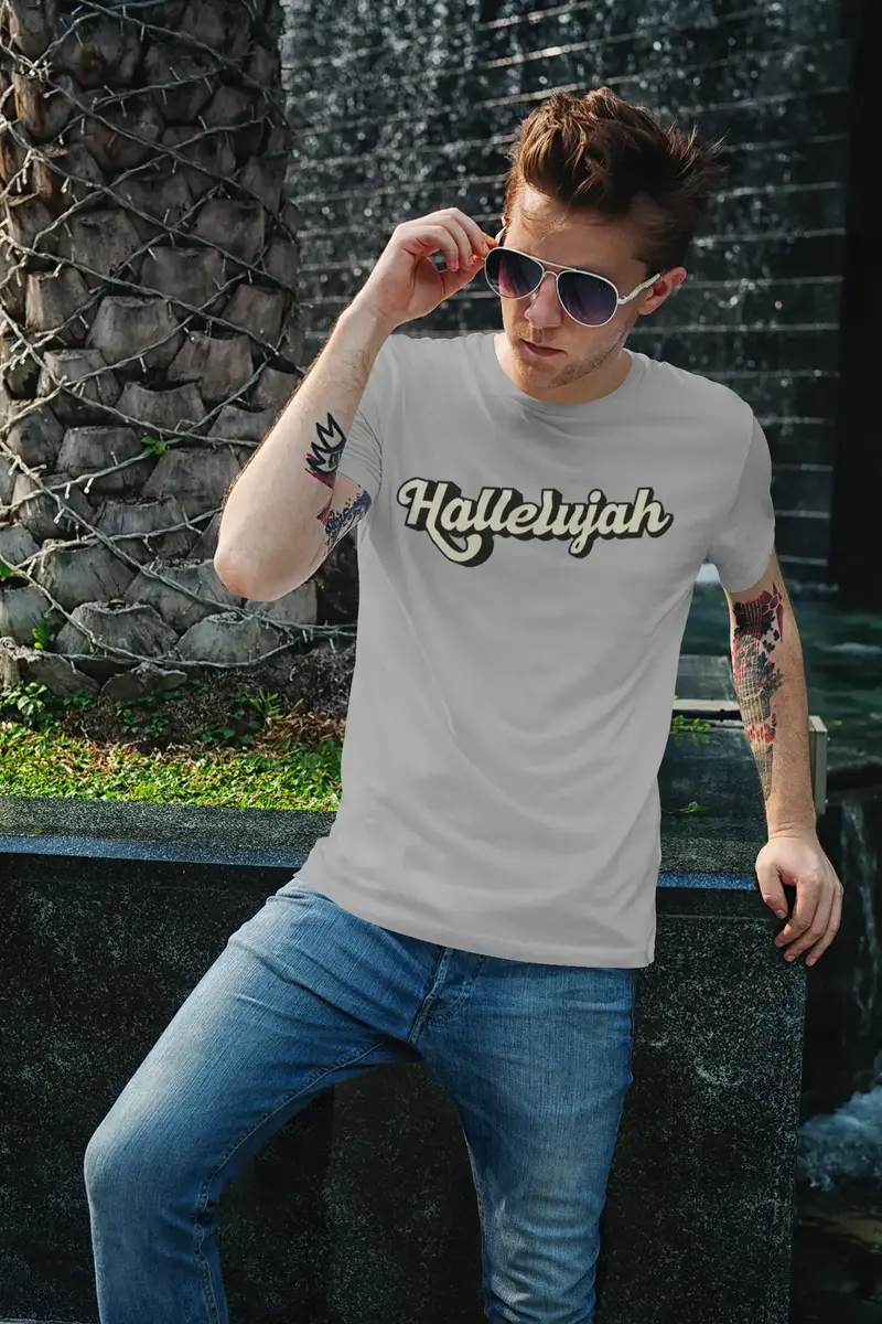 Ultrabasic Men's Religious T-Shirt Hallelujah Sunday Church Shirt 1