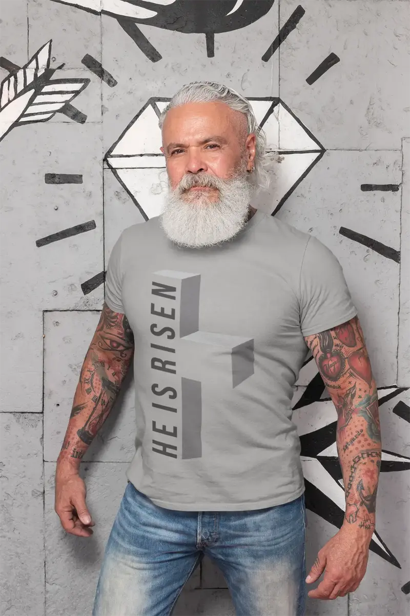 Ultrabasic Men's Religious T-Shirt He Is Risen - Bible Christ Shirt 1