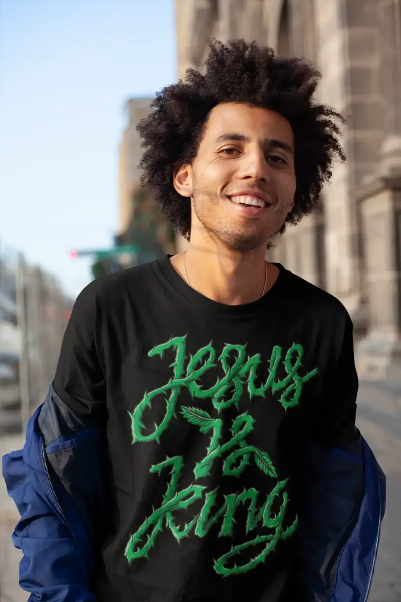 Ultrabasic Men's Religious T-Shirt Jesus Is King - God Jesus Christ Shirt 1