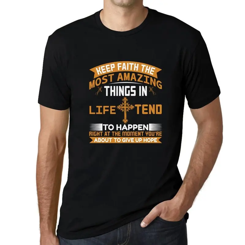 Ultrabasic Men's Religious T-Shirt Keep Faith The Most Amazing Things Shirt 3