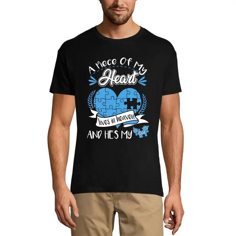 Ultrabasic Men's T-Shirt A Peace Of My Heart Lives In Heaven And He's My Dad 1