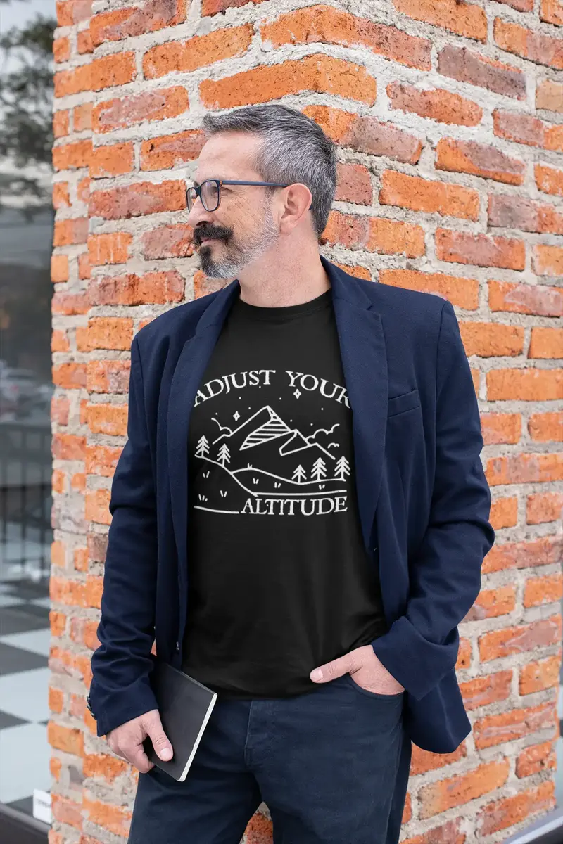 Ultrabasic Men's T-Shirt Adjust Your Altitude - Mountain Hiking Tee Shirt 1