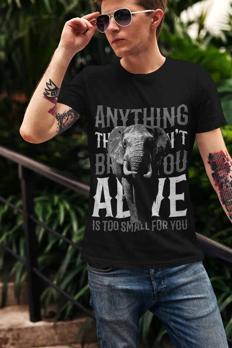 Ultrabasic Men's T-Shirt Alive Is Too Small For You - Vintage Elephant Shirt 2