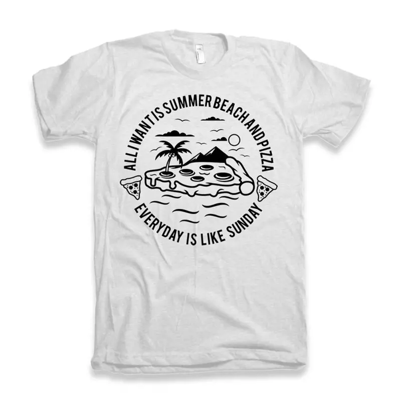Ultrabasic Men's T-Shirt All I Want Is Summer Beach And Pizza - Funny Shirt 2
