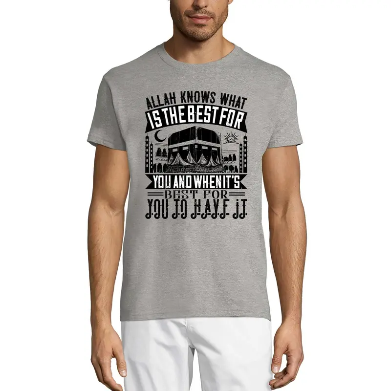 Ultrabasic Men's T-Shirt Allah Knows Best What Is The Best For You - Kaaba Tee Shirt 2