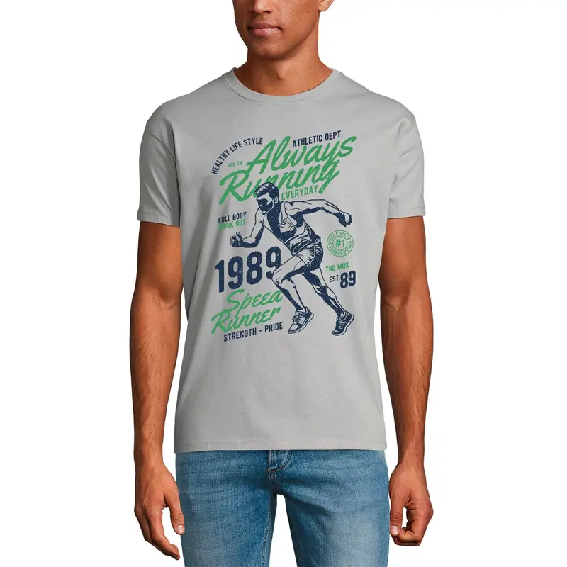 Ultrabasic Men's T-Shirt Always Running Everyday - Speed Runner - Strength Pride Tee Shirt 1