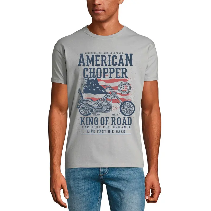 Ultrabasic Men's T-Shirt American Chopper Motorcycle - King Of Road Tee Shirt 1
