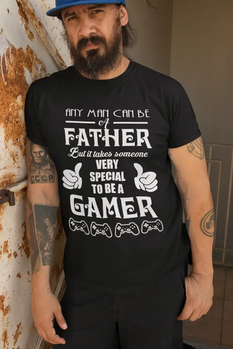 Ultrabasic Men's T-Shirt Any Man Can Be Father - Dad Gamer - Gift For Father's Day 1