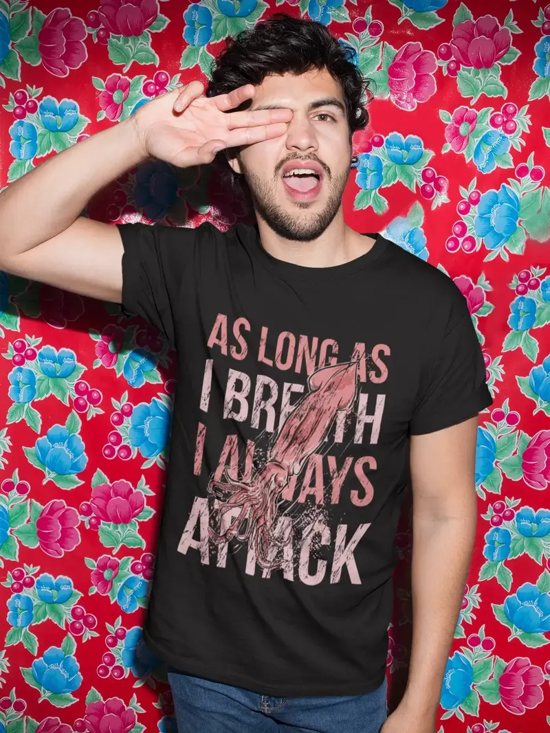 Ultrabasic Men's T-Shirt As Long As I Breath Always Attack - Jellyfish Shirt 1