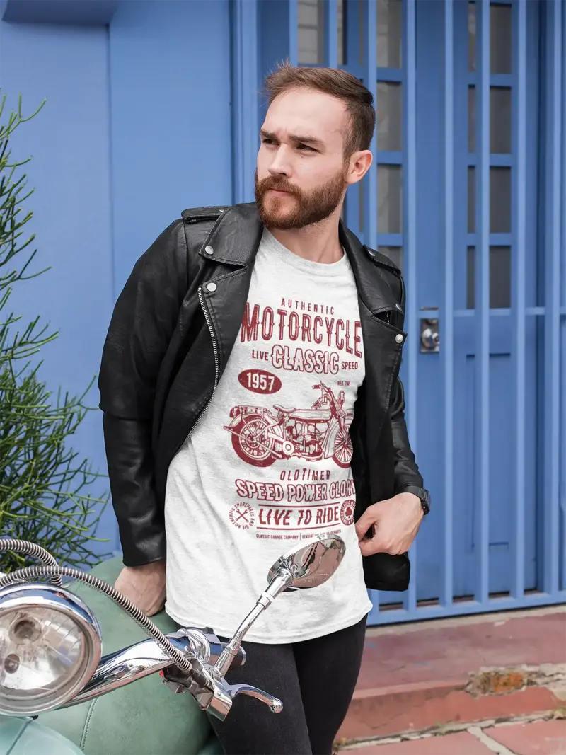 Ultrabasic Men's T-Shirt Authentic Motorcycle Classic 1957 - Vintage Biker Tee 1