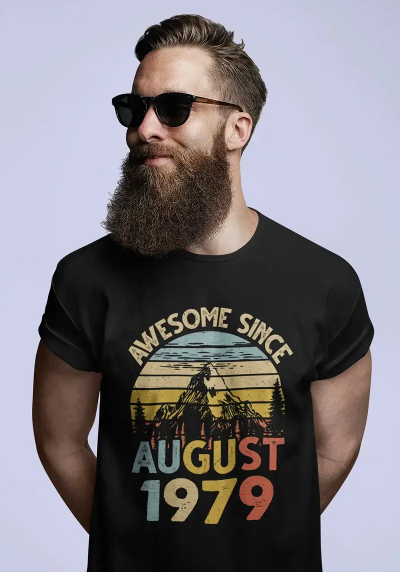 Ultrabasic Men's T-Shirt Awesome Since August 1979 - Vintage Mountain 42Nd Birthday Gift Tee Shirt 1