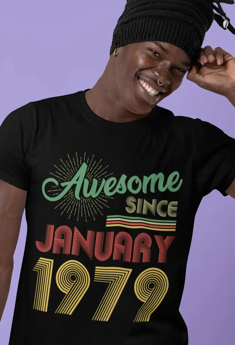 Ultrabasic Men's T-Shirt Awesome Since January 1979 - Gift For 42Nd Birthday Tee Shirt 1