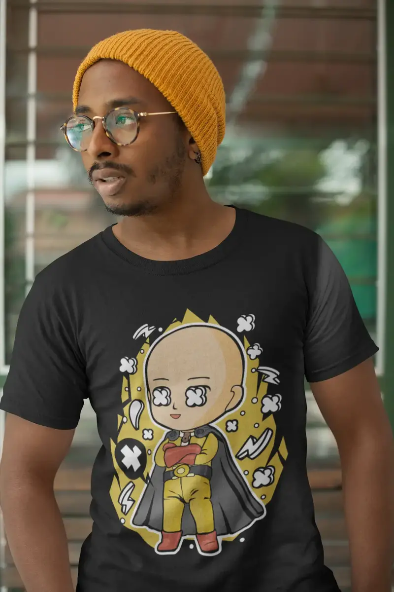 Ultrabasic Men's T-Shirt Bald Man - Japanese Superhero - Cartoon Character 1