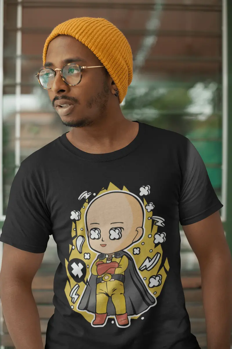 Ultrabasic Men's T-Shirt Bald Man - Japanese Superhero - Cartoon Character 2