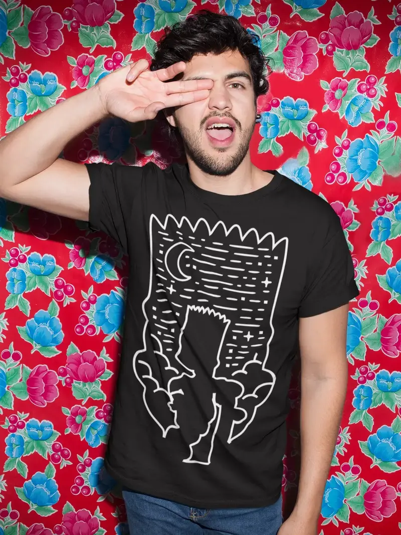 Ultrabasic Men's T-Shirt Bart Head - Naughty Rogue Boy - Cartoon Character 1